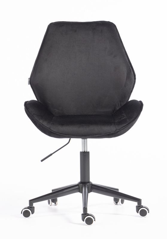 HR350K Scaun Neagră din Catifea Bază Neagră