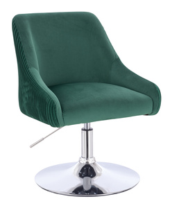 HR920N Scaun Verde din Catifea cu Bază Cromata