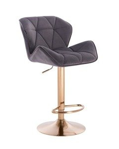 HR111W Scaun Catifea Grafit Velur cu Bază Aurie