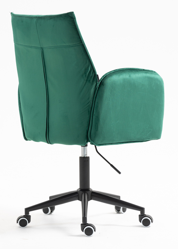 HR280K Scaun Verde din Catifea cu Bază Neagră