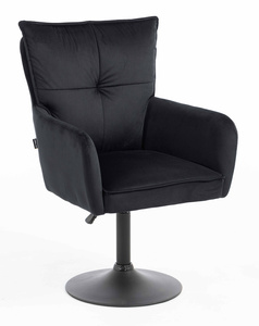 HR250N Scaun Catifea Neagră Bază Neagră