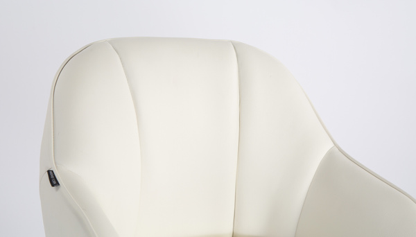 HR2055W Scaun Alb din Piele Ecologica cu Bază Neagră