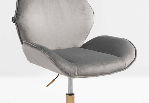 HR350N Scaun Gray din Catifea Bază Aurie