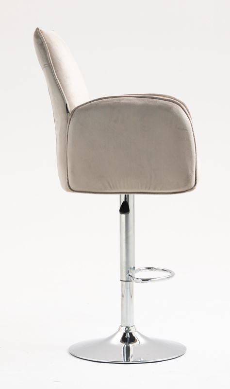 HR280W Scaun Latte din Catifea cu Bază Cromata