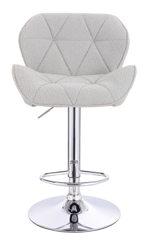 HR111W Scaun Gri Boucle cu Bază Cromata