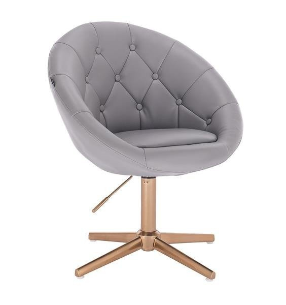 HC8516CROSS Scaun Gri cu Bază Aurie