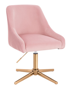 HR920CROSS Scaun Roz Pudra din Catifea cu Bază Aurie