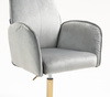 HR280N Scaun Gray din Catifea cu Bază Aurie