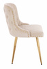 HR940 Scaun cu picioare aurii Crem din Catifea