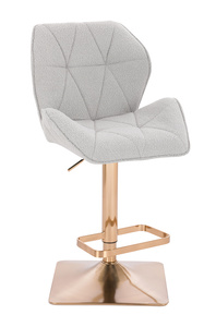 HR212KW Scaun Gri Boucle cu Bază Aurie