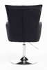 HR250N Scaun Catifea Neagră Bază Cromata