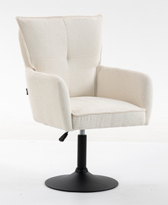 HR250N Scaun Crem Boucle Bază Neagră