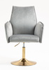 HR280N Scaun Gray din Catifea cu Bază Aurie