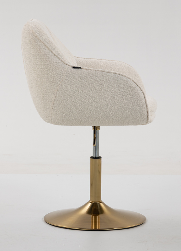 HR2055N Scaun Crem din Boucle cu Bază Aurie