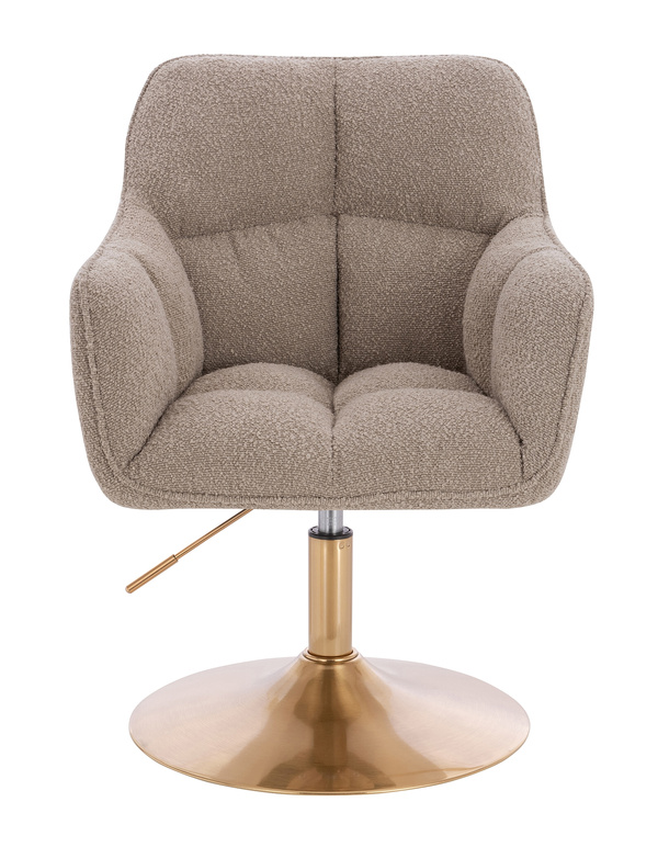 HR550N Scaun Latte Boucle cu Bază Aurie
