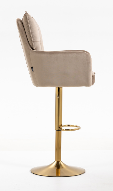 HR250W Scaun Catifea Latte Bază Aurie