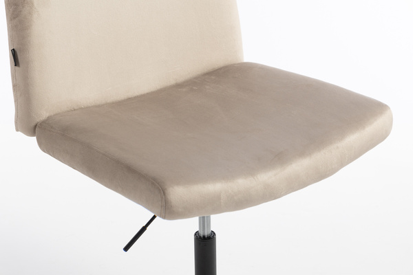 HR150K Scaun Latte din Catifea cu Bază Neagră