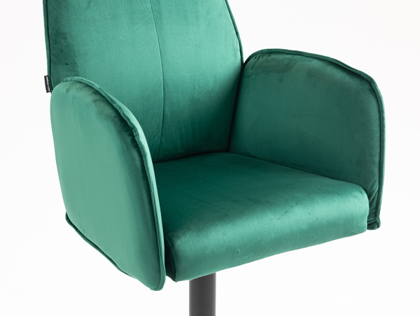 HR280W Scaun Verde din Catifea cu Bază Neagră