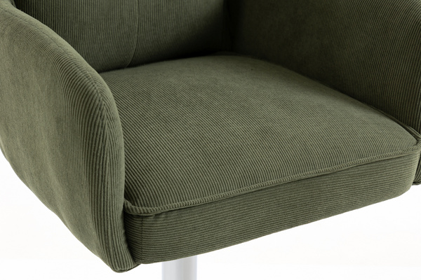 HR250W Scaun Zsályazöld Prémium Kordbársony Bază Cromata