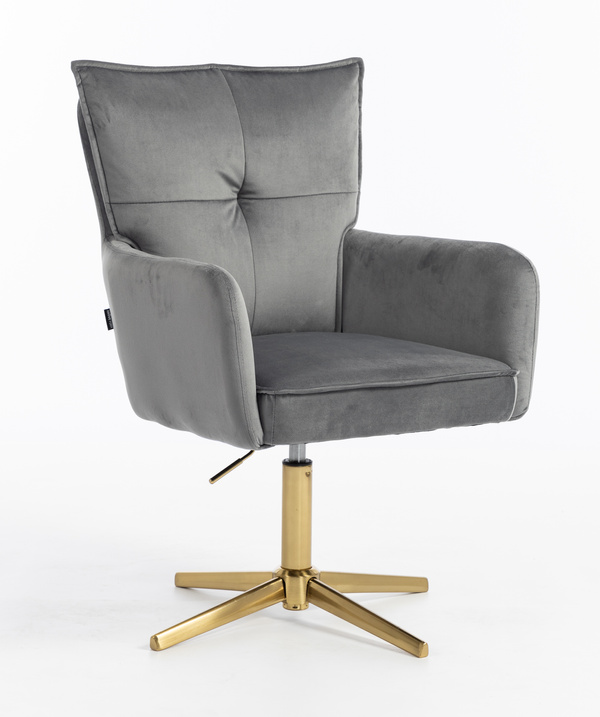 HR250CROSS Scaun Catifea Grafit Bază Aurie