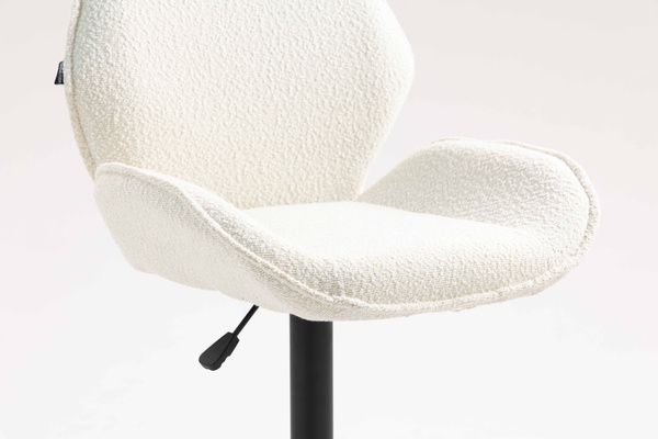HR350KW Scaun Crem din Boucle Bază Neagră