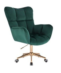 HR650K Verde Catifea Scaun cu Bază Aurie