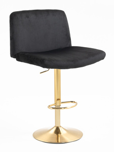 HR150W Scaun Neagră din Catifea cu Bază Aurie