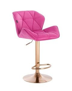 HR111W Scaun Catifea Roz Velur cu Bază Aurie