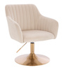 HR190N Scaun Crem din Catifea cu Bază Aurie