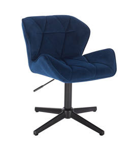 HR111CROSS Scaun Bleumarin Catifea cu Bază Neagră