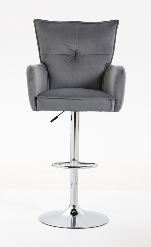 HR250W Scaun Catifea Grafit Bază Cromata