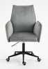 HR280K Scaun Gray din Catifea cu Bază Neagră
