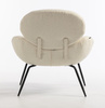 HR2045 Scaun Crem Boucle cu Bază Neagră
