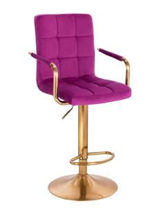 HC1015WP Scaun Fucsia Catifea cu Bază Aurie