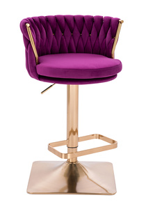 HR450KW Scaun Fuksja din Catifea cu Bază Aurie