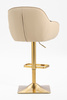 HR2055KW Scaun Crem din Piele Ecologica cu Bază Aurie