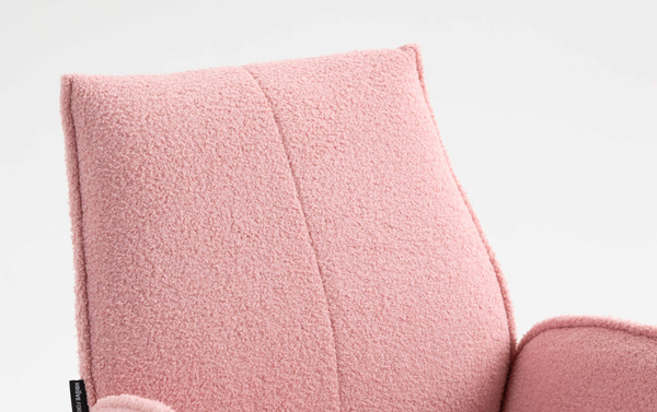 HR280KW Scaun Roz Pudra Boucle cu Bază Neagră