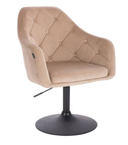 HR831N Scaun Catifea Latte cu Bază Neagră