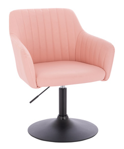 HC190N Scaun Roz din Piele Ecologica cu Bază Neagră