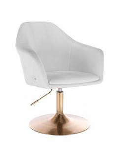 HC547N Scaun alb cu bază aurie