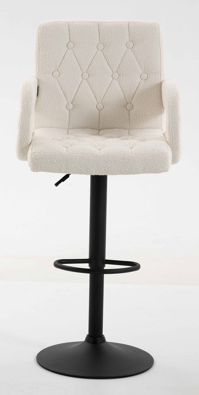 HR8404W Scaun Crem Boucle cu Bază Neagră