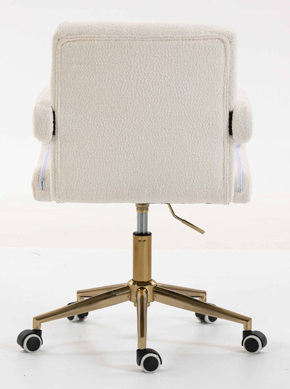 HR8404K Scaun Crem Boucle cu Bază Aurie