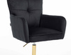 HR250N Scaun Catifea Neagră Bază Aurie