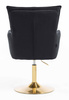 HR250N Scaun Catifea Neagră Bază Aurie