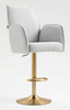 HR280W Scaun Gri Boucle cu Bază Aurie