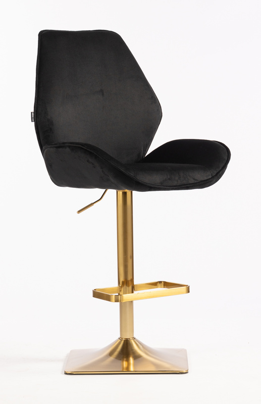 HR350KW Scaun Neagră din Catifea Bază Aurie