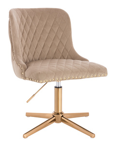 HR940CROSS Scaun Latte din Catifea cu Bază Aurie