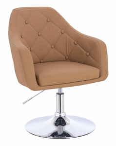 HR831N Scaun Caramel Piele Ecologica Premium Soft cu Bază Cromata