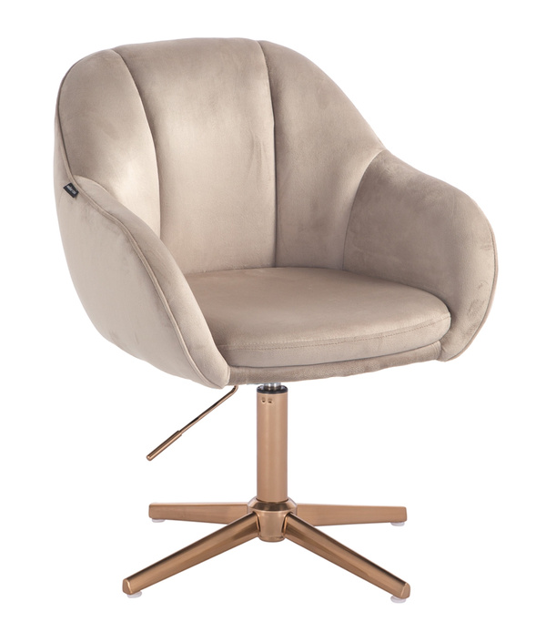 HR2055CROSS Scaun Latte din Catifea cu Bază Aurie