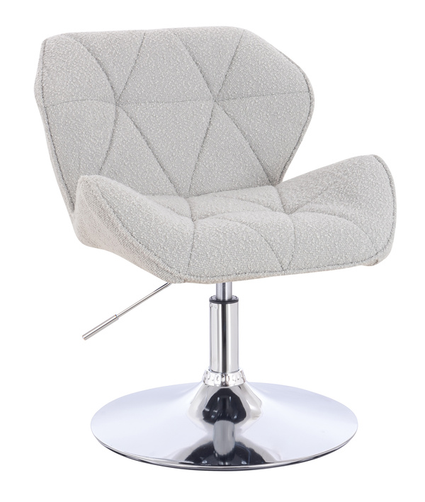 HR111N Scaun Gri Boucle cu Bază Cromata